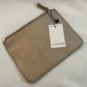 JULES KAE - Chic Metallic Zippered Pouch NWT